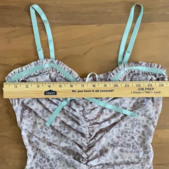 NWT By Anthropologie Sheer Mesh Dress - Size XXS- Pink Combo - Picture 9 of 10